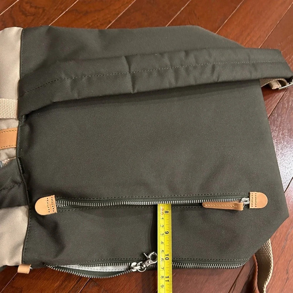 New Laptop Backpack leather trimmed thick canvas water resistance foldable - Picture 7 of 13